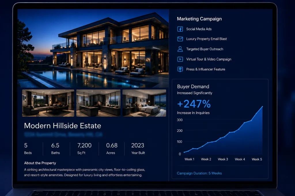 Luxury Real Estate Property Marketing Campaign Dashboard